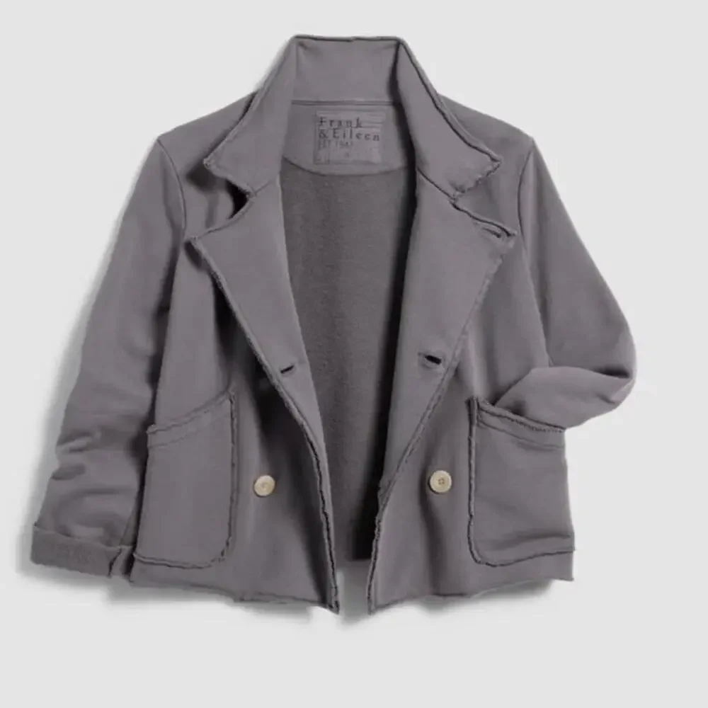 Frank & Eileen Mini Belfast Crop Knit Peacoat In Elephant Women’s size Medium - Picture 12 of 15